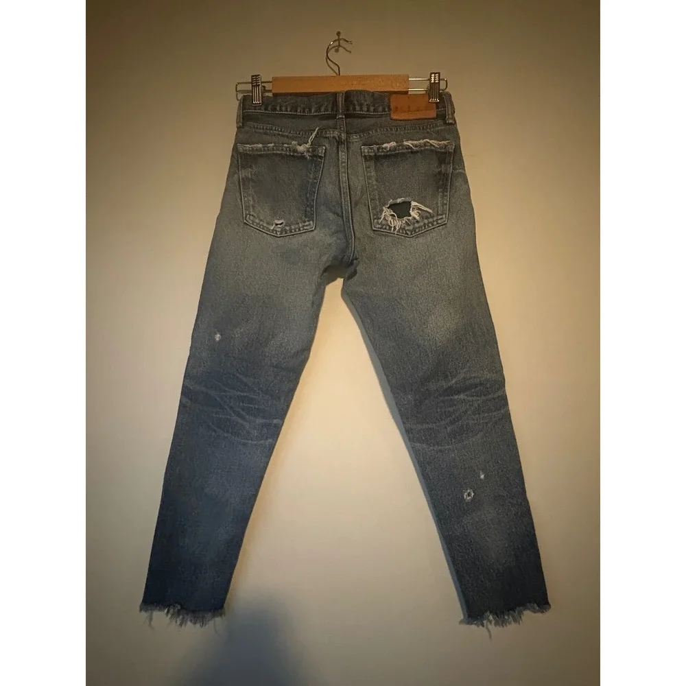 Moussy Vintage Distressed Medium Wash Straight Leg Jeans Size 25 - Picture 10 of 11